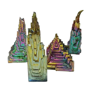 Torre de Cristal Bismuto Pedra Mineral Natural Bismuth Verdadeiro Colorida Fruta Cor Arco-íris