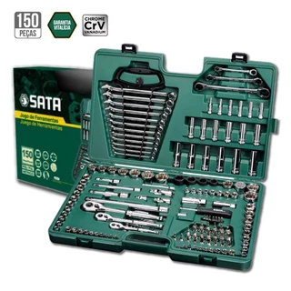 kit Jogo De Ferramentas 150 Peças Sata - St09510sj Maleta Estojo