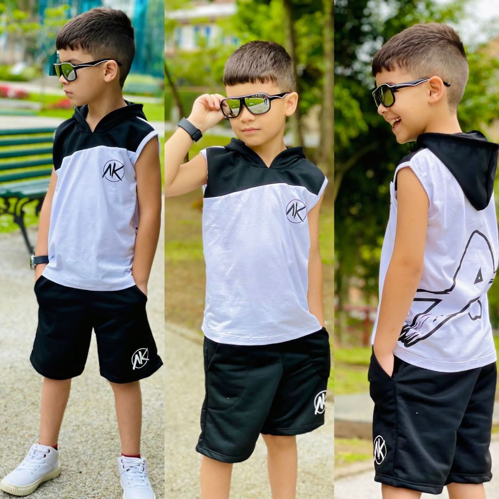 Pijama Infantil Menino - Conjunto Camiseta E Bermuda 100% Algodão