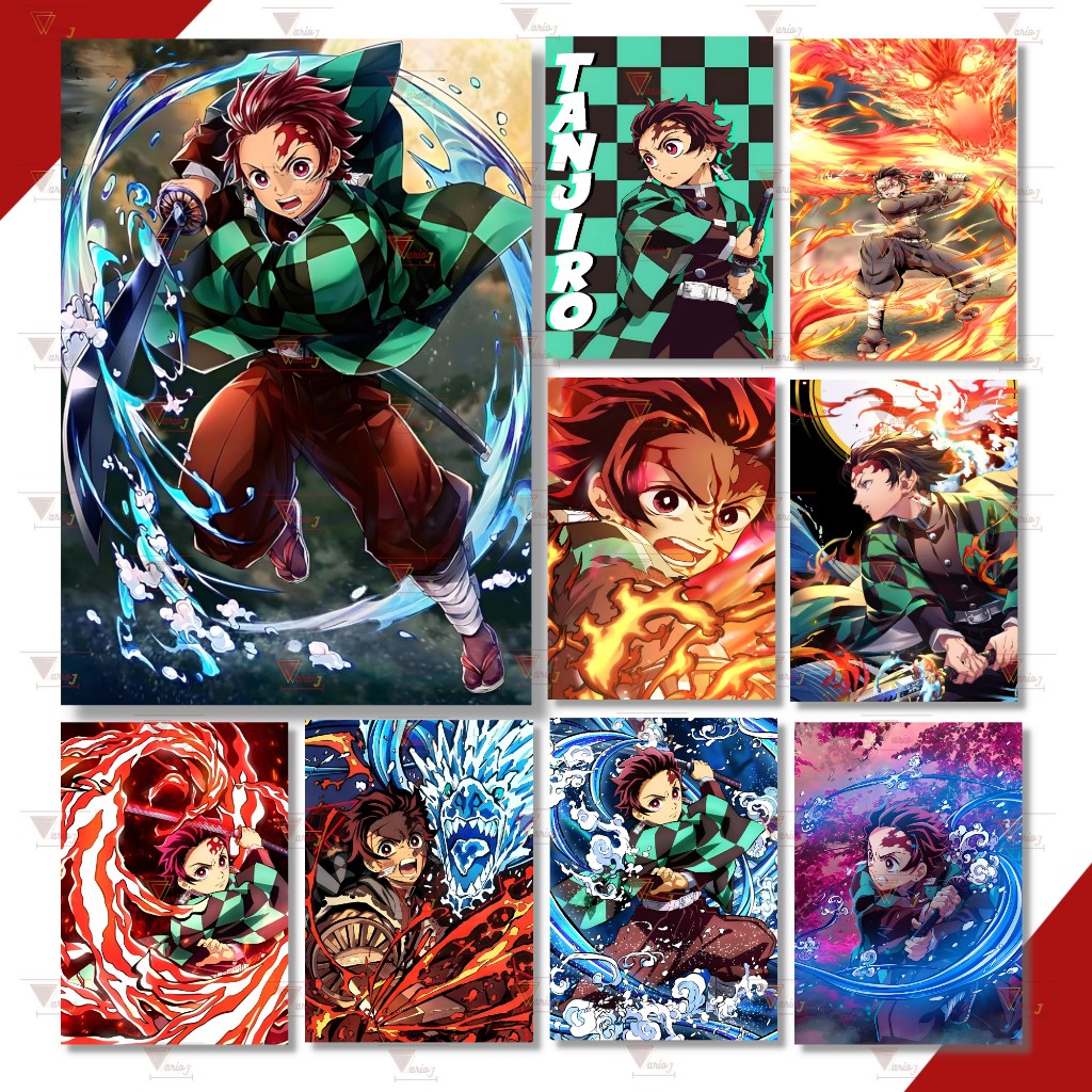 Pôster Adesivo Tanjiro Kamado Anime Kimetsu no Yaiba Demon Slayer Kamadinho Qualidade Premium A4