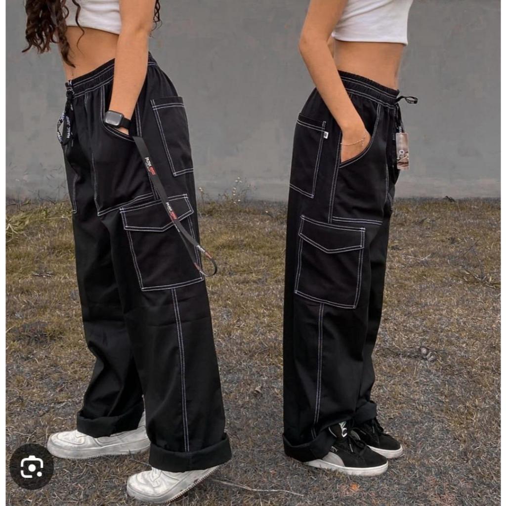 Calça Cargo Roupas Femininas Estilo Skatista Calça Cargo Feminina