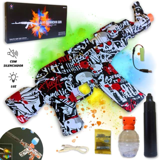 Brinquedo Menino Nerf Bolinha De Gel Elétrica Luz Recarregavel