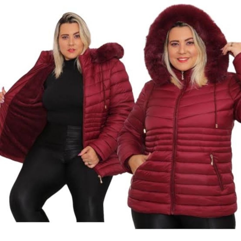 Jaqueta Bobojaco Feminina Plus Size Forrada com Pelinhos | Shopee Brasil