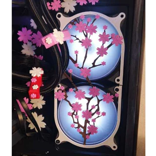 Grade Para 2x Fan 120mm 240mm Tema Arvore De Sakuras Cover Fan 240mm