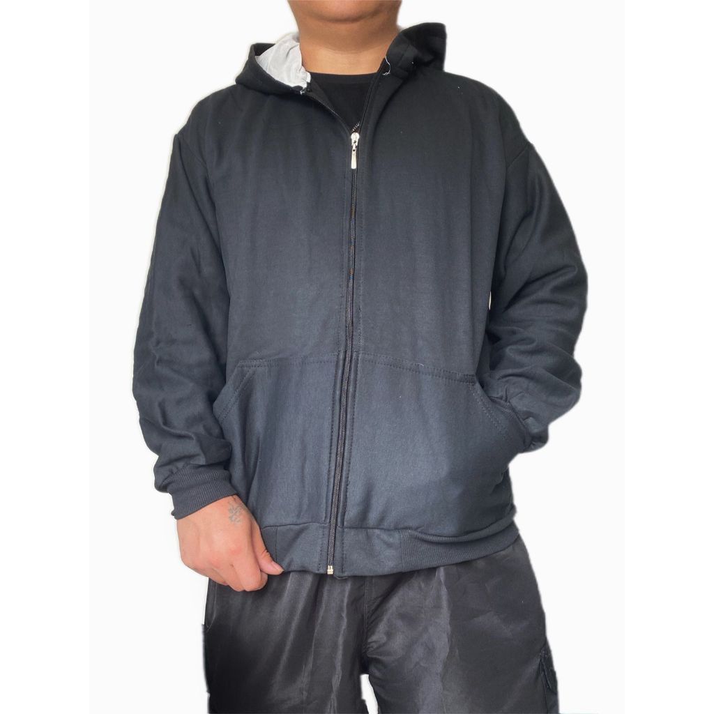 Blusa De Moletom Masculino Con Ziper Canguro Con Capuz Forrado E Bolsos
