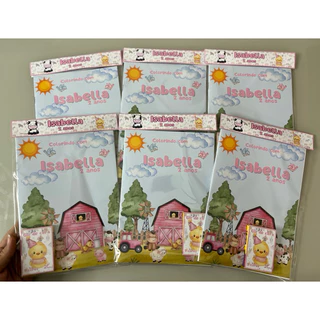 10-40 Kit livrinho mini A5/ revistinha de colorir ( 15x21cm )+ giz de cera (Fazendinha, Fazenda)