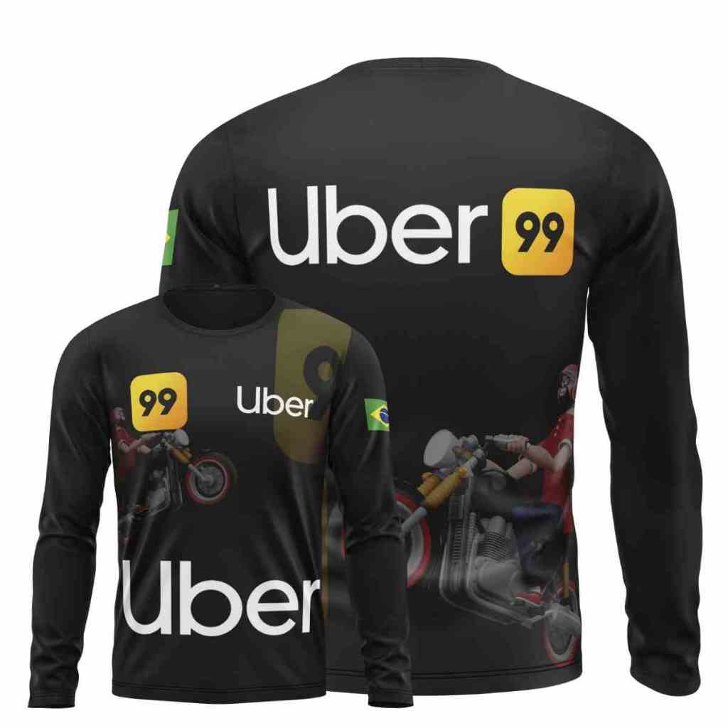 Camiseta uber 99 manga longa motoboy | Shopee Brasil