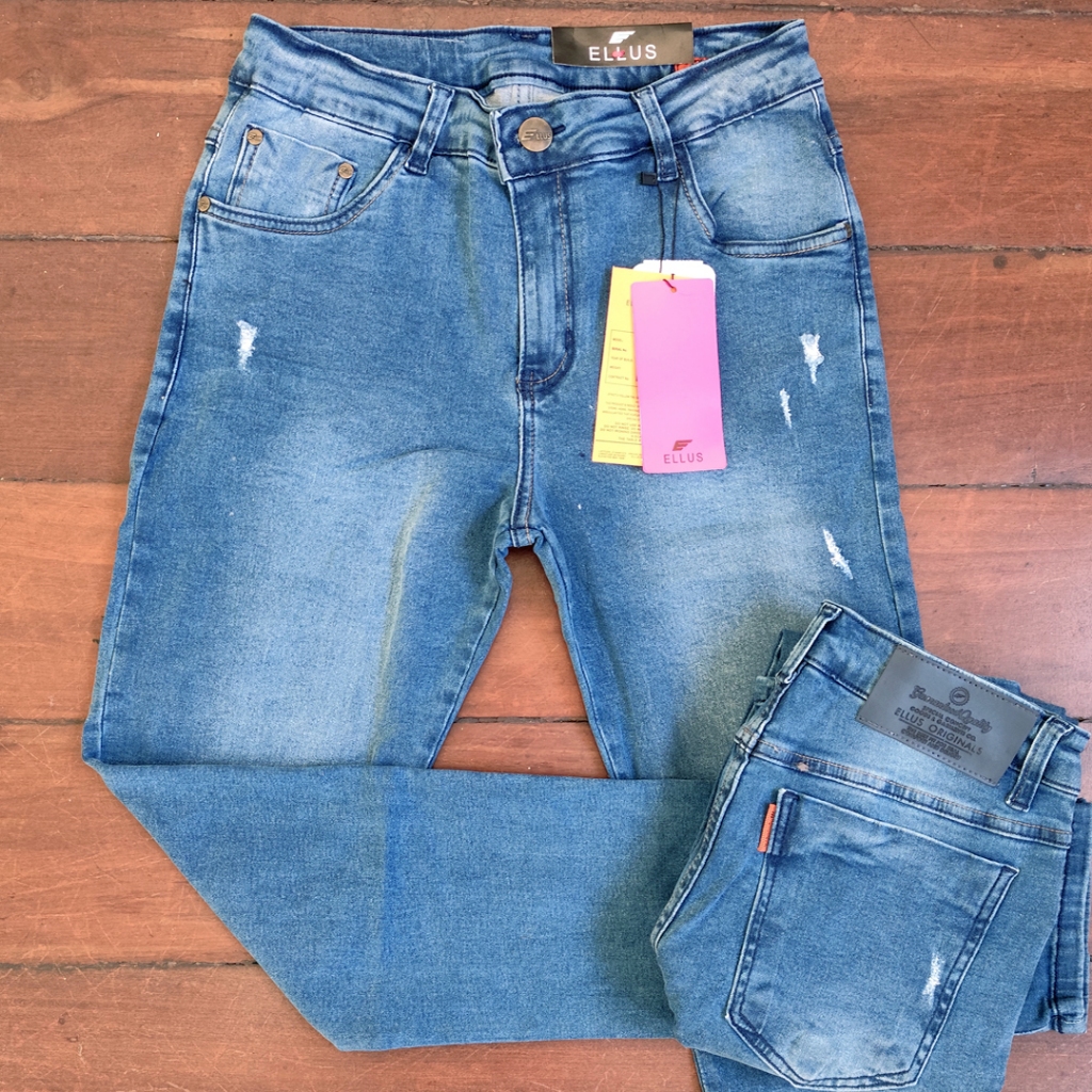 Calça Masculina Jeans Ellus Slim Fit Stretch Elastano REF1002