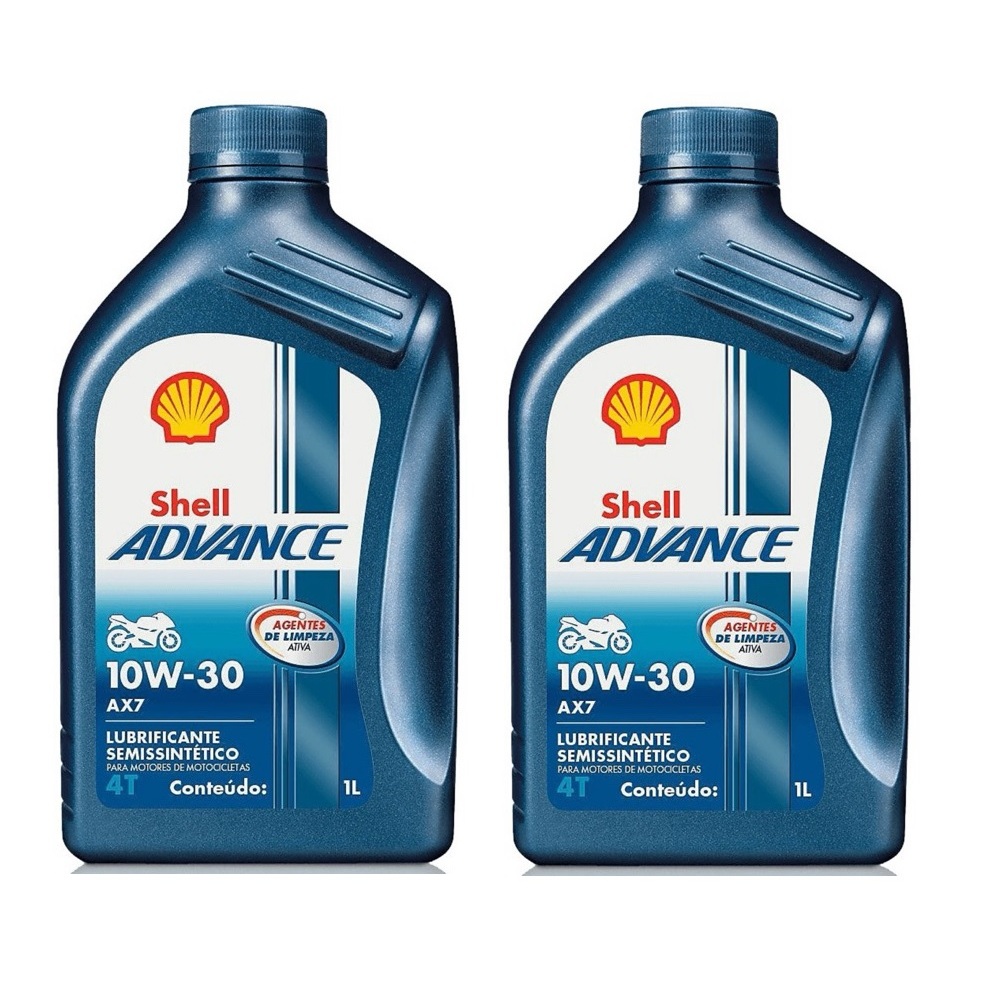 KIT 2 LITROS DE SHELL 10W30 AX7 MOTO 4T | Shopee Brasil