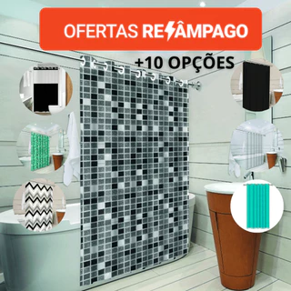 Cortina de Box Banheiro PVC Anti Mofo Vários Modelos e Cores