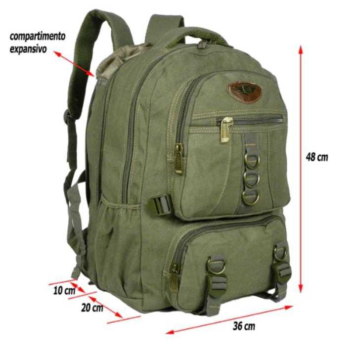 Mochila De Lona Reforçada 60 Litros Expansiva Keuven Camping