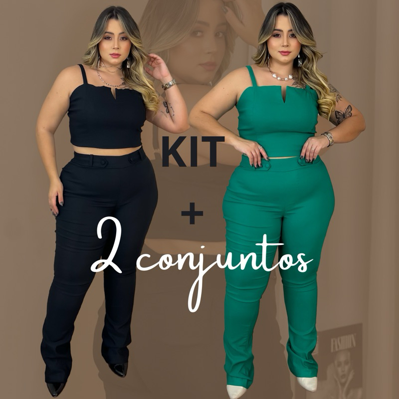 Kit de 2 conjuntos para balada barzinho plus size grande festa noite ...