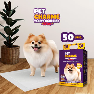 Tapete Higiênico PetCharme Slim -Tamanho 60cm x 60cm - Pacote com 50 unidades Para Cachorros e Cães