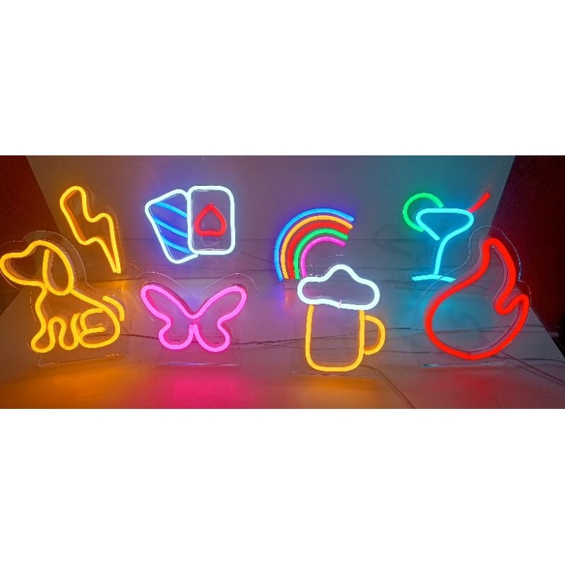 Mini Luminaria Abajur Em Neon De Led 12x12 Base
