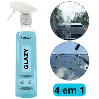 Novo Limpa Vidro Da Vonixx Glazy 500ml Limpa Cristaliza Protege