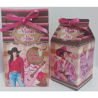 Kit Lembrancinha Sacolinha e Caixa Milk Ana Castela + 16 TAGS para docinhos
