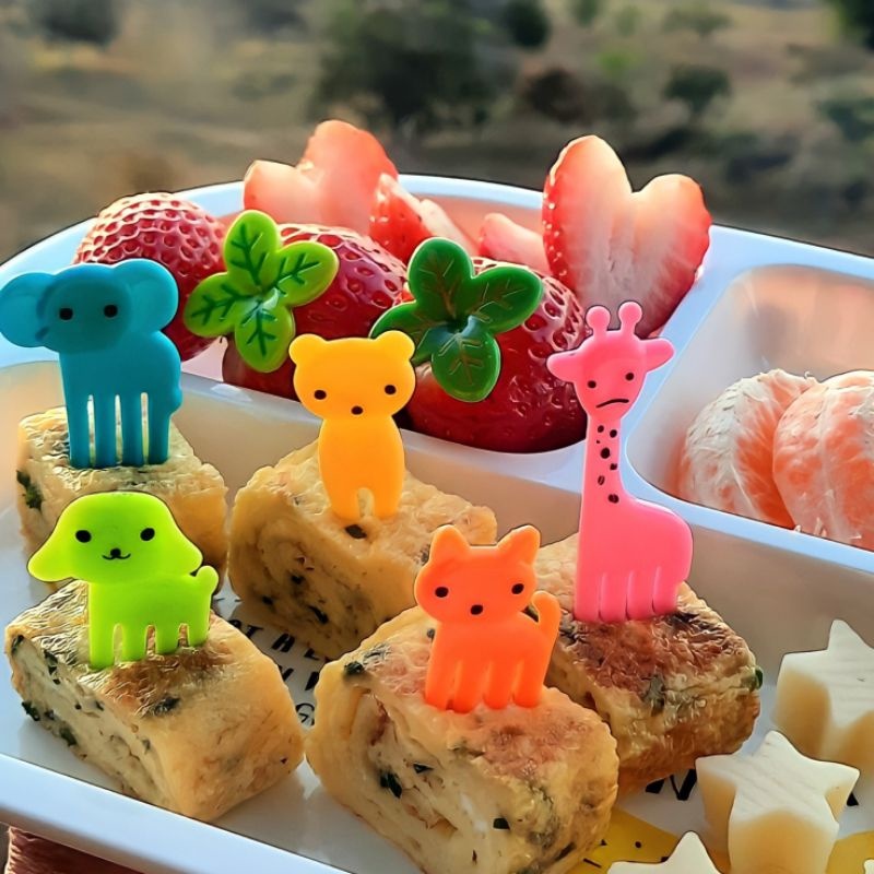 Garfinho Lanchinho Palitos Para Fruta Petiscos Lancheira Animais Infantil marmita infantil