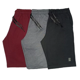 Kit 3 Bermudas Moletom Masculino Lisa com Bolso Treino Academia Casual Cores Sortidas