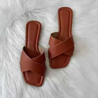 Sandália Rasteirinha Feminina com tiras cruzadas/ chinelo casual WA
