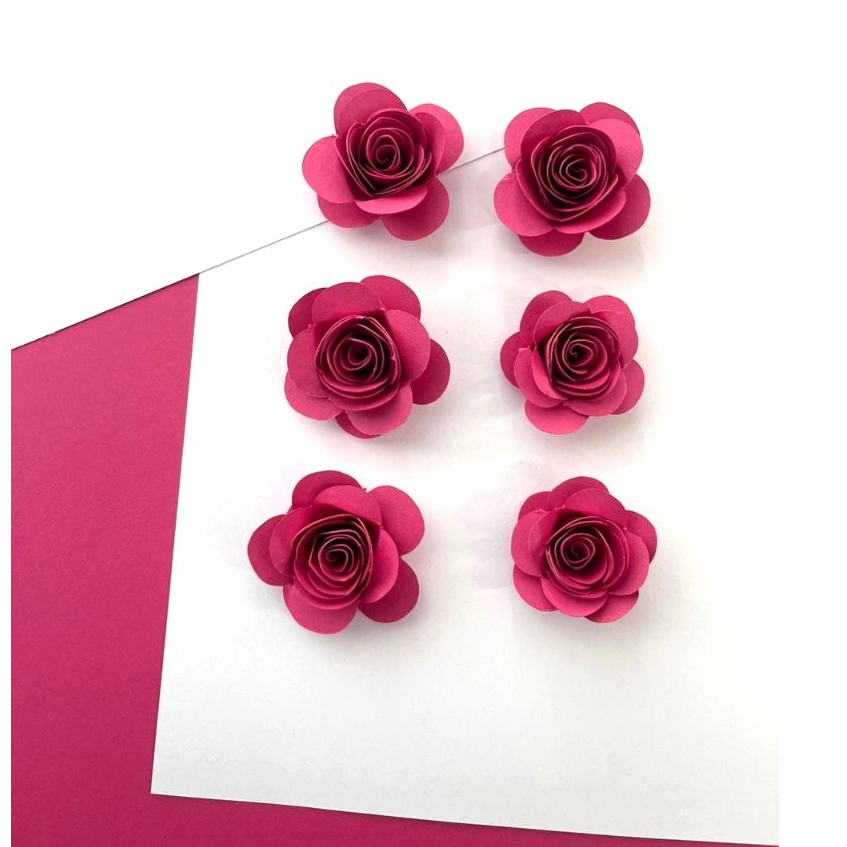 Flores De Papel Para Topo De Bolo Flores De Papel Kit Com 6