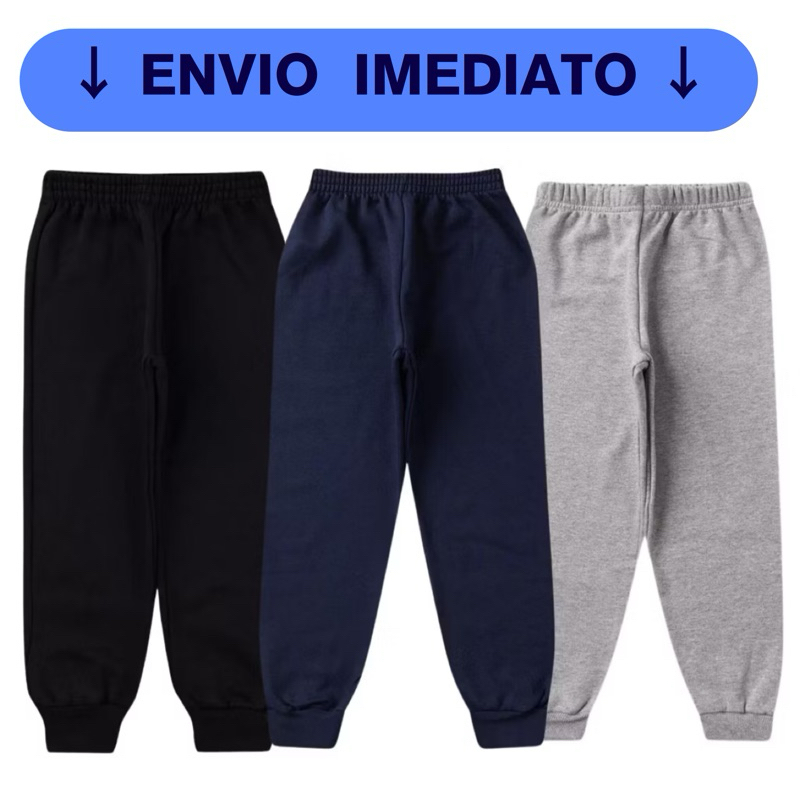 Kit 3 Calças de Moletom Peluciado Infantil - Juvenil