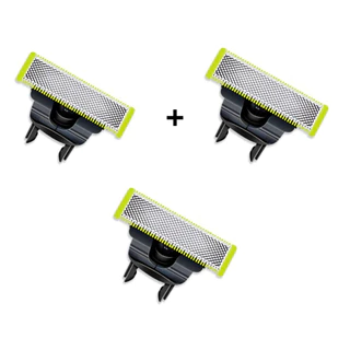 kit 3 Lâminas Refil Para Barbeador Philips OneBlade e One Blade Pro