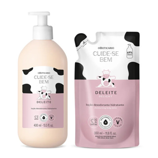 Cuide-se Bem Deleite (o Boticário): Loção Corporal Hidratante 400ml e Refil 350ml em Oferta na Shopee