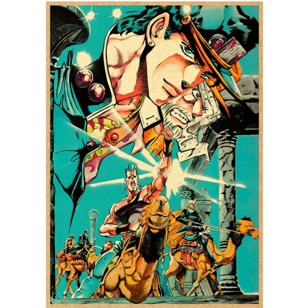 Clássico Anime JoJo Bizarre Adventure Poster A4 20x30 cm Retro