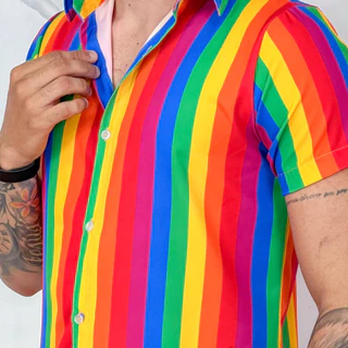 Camisaria de Botão Unissex LGBT+ Slim