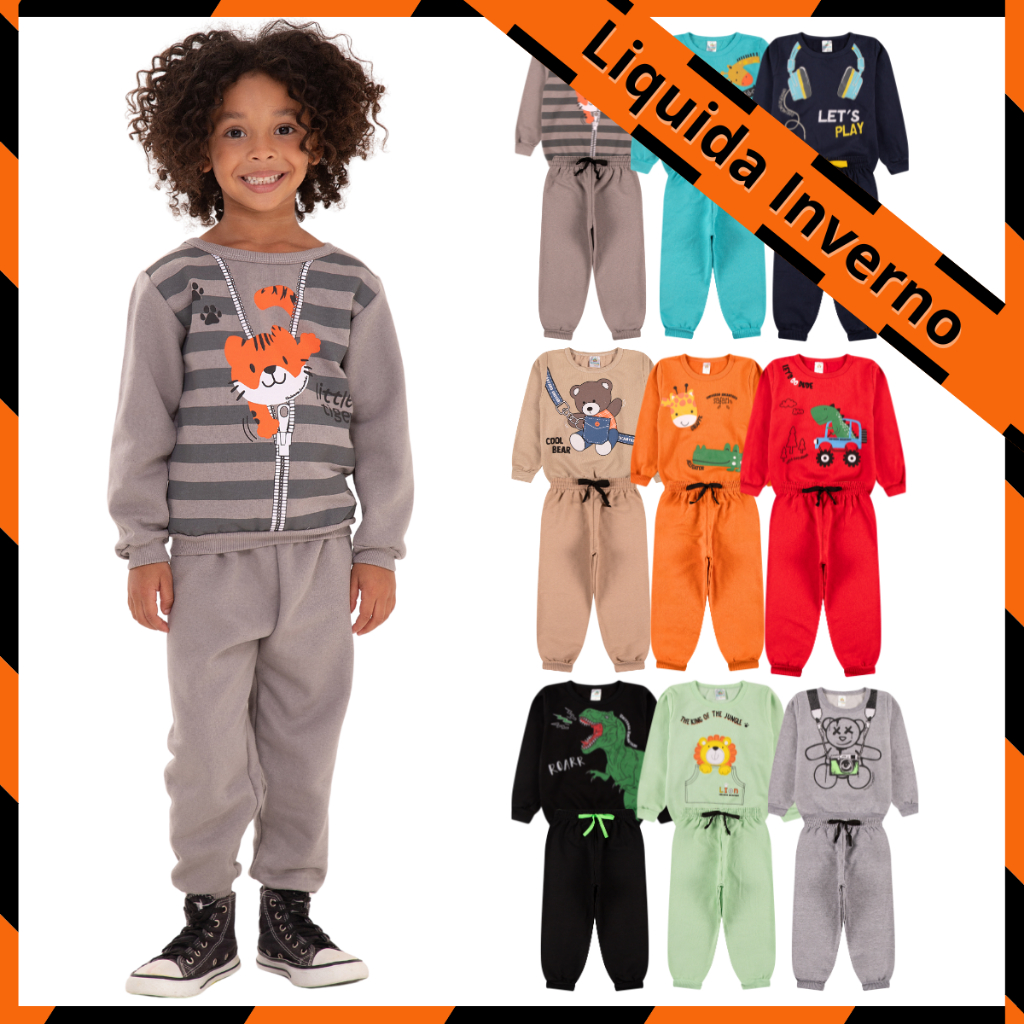 Kit Sortido 4 Peças de Roupas Masculino Infantil Inverno – 2 blusas ...