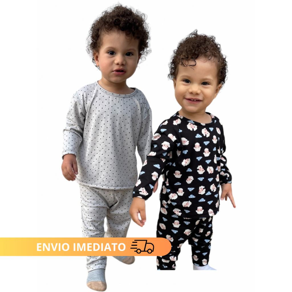 Pijama Bebê Infantil Longo Inverno Frio Pijama Suede Manga Comprida Quentinho em Oferta na Shopee