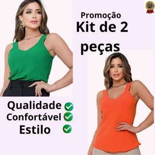 blusa alça grosa/confortável/ estilosa KIT 2 peças DUNA