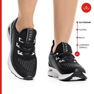 Tênis Feminino Vili Podium Esportivo Academia Caminhada Preto