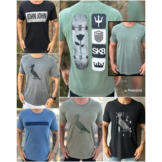 Camiseta Masculina Multimarcas Stone Regular Premium 100% Algodão Fio 30.1 Perfumadas