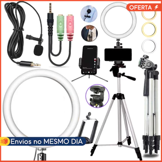 Kit Ring Ligth 16cm Tripé Suporte Celular Microfone Lapela