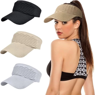 Chapéus de sol para mulheres chapéu malha elástico com parte superior vazia viseira de proteção UV