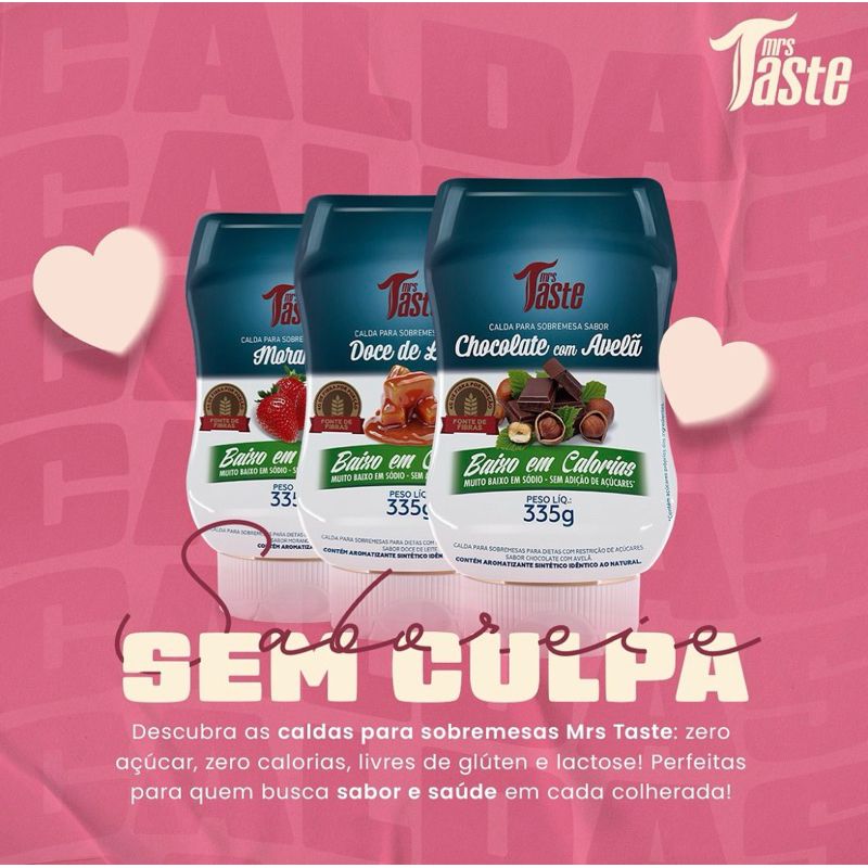 Caldas para Sobremesas Baixo em Calorias e Zero adição de açúcares