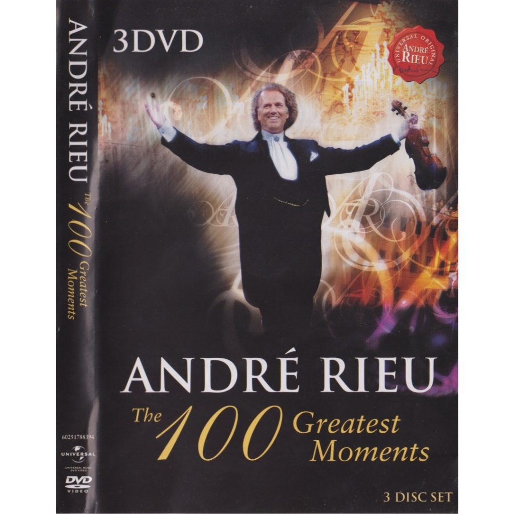 DVD TRIPLO ANDRÉ RIEU (2008) THE 100 GREATEST MOMENTS | Shopee Brasil