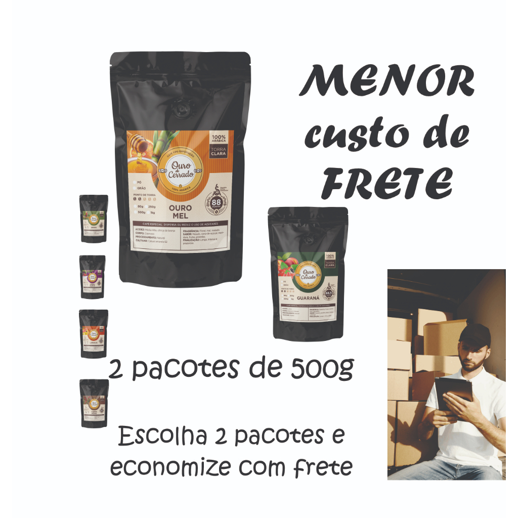 2 pacotes de 500g menor frete café especial