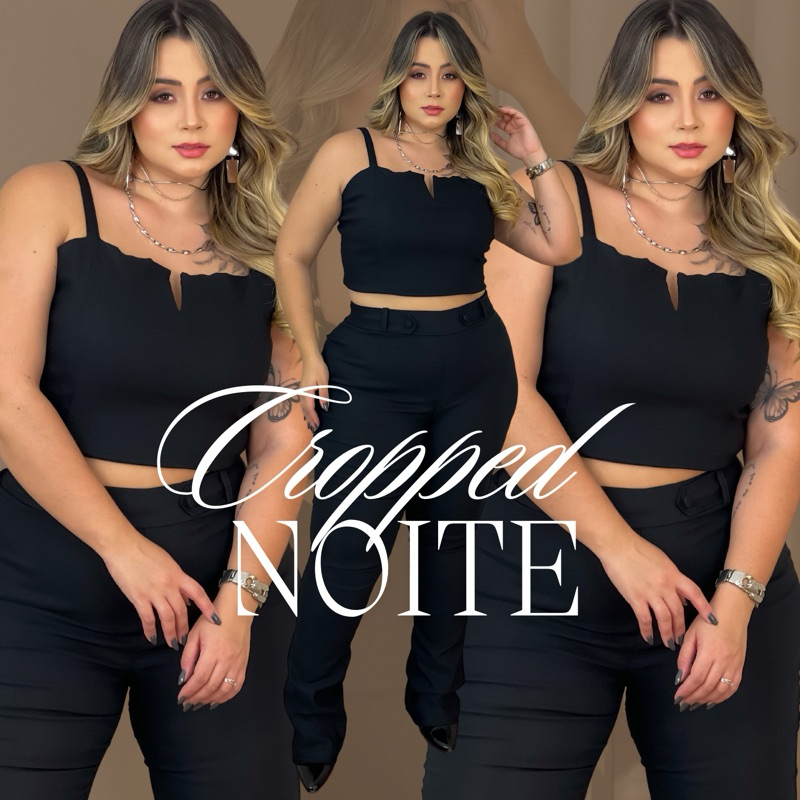 Blusa cropped noite balada social festa plus size moda feminina pronta ...
