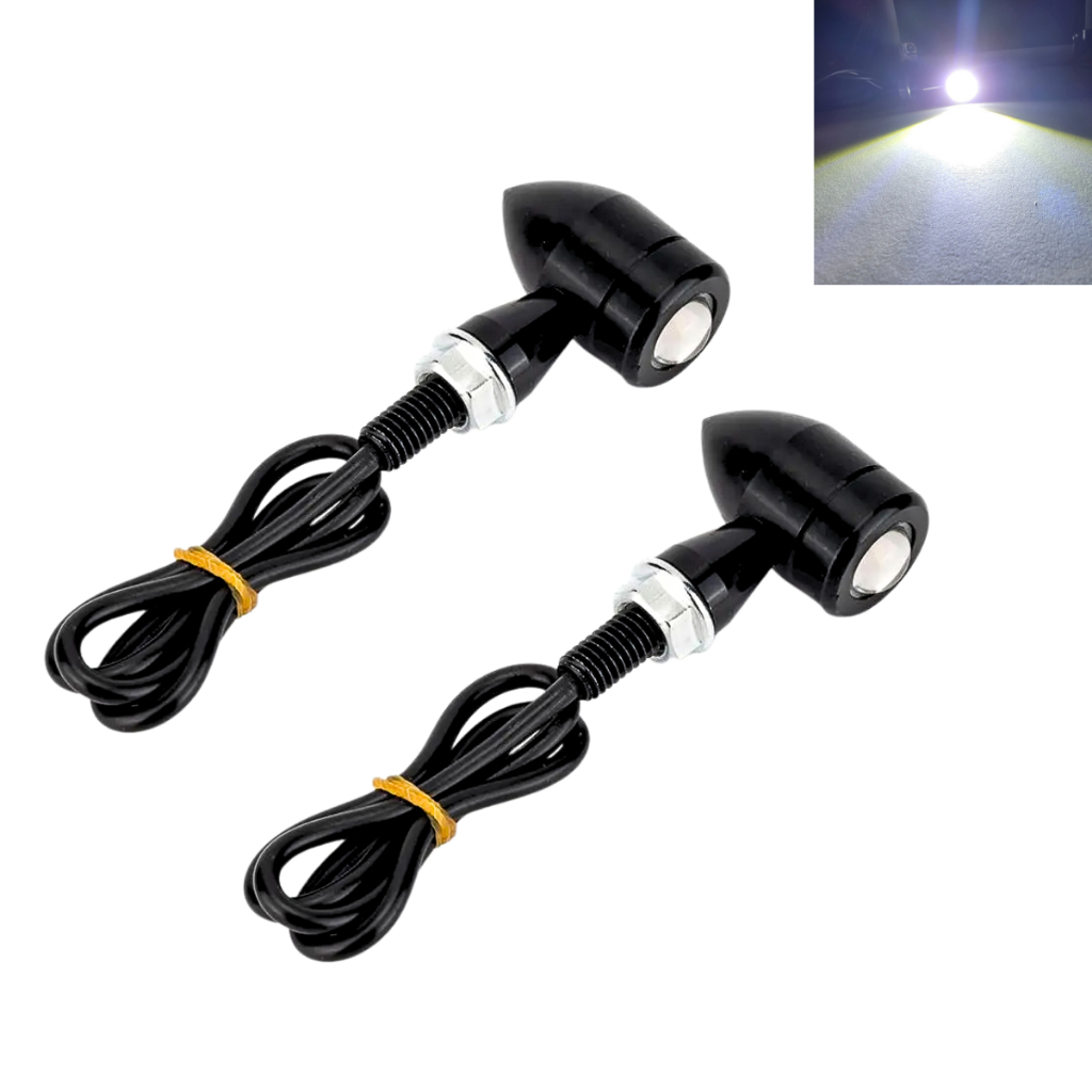 LED Parafuso em L olho de águia 20mm 2Pçs DRL para Moto Branco ou laranja