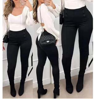 Calça Legging Feminina Montaria Outono Inverno 2 Zípers