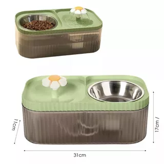 Comedouro e Bebedouro para gatos e cães - Fonte elétrica com suporte de alimentos para pets