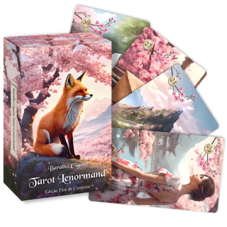 Baralho Cigano Tarot Lenormand Flor de Cerejeira Sakura, Id. Português, 40 cartas + livreto + caixa em Oferta na Shopee