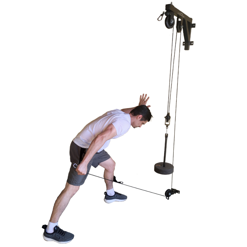 Mono cross over com polias alta e baixa articuladas