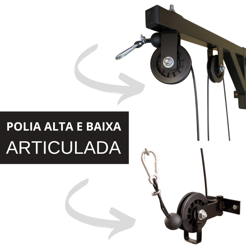Mono cross over com polias alta e baixa articuladas