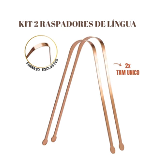 Kit 2 Raspadores de Língua Limpador Contra Mau Hálito Aço Inoxidável