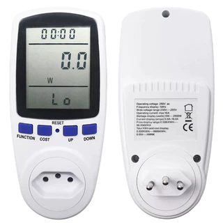 Wattímetro Digital Medidor Consumo De Energia Bivolt 110v / 220v plug BR Novo Monitor de consumo até 2500w