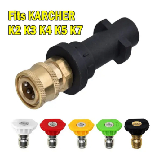 Adaptador Engate Rápido Lavadora Alta Pressão Karcher + 5 bicos