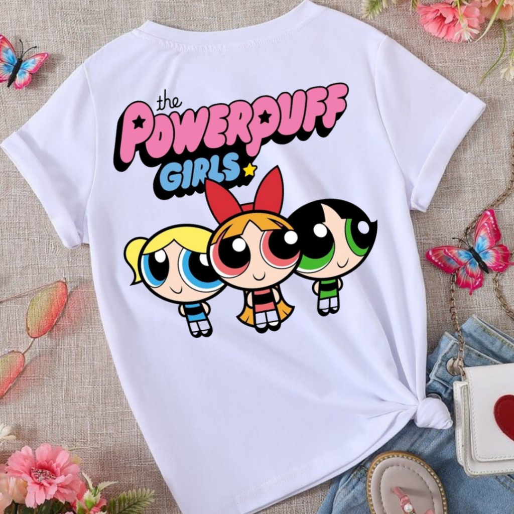 Camiseta Estampada desenho As Meninas Super Poderosas Camisa Básica ...